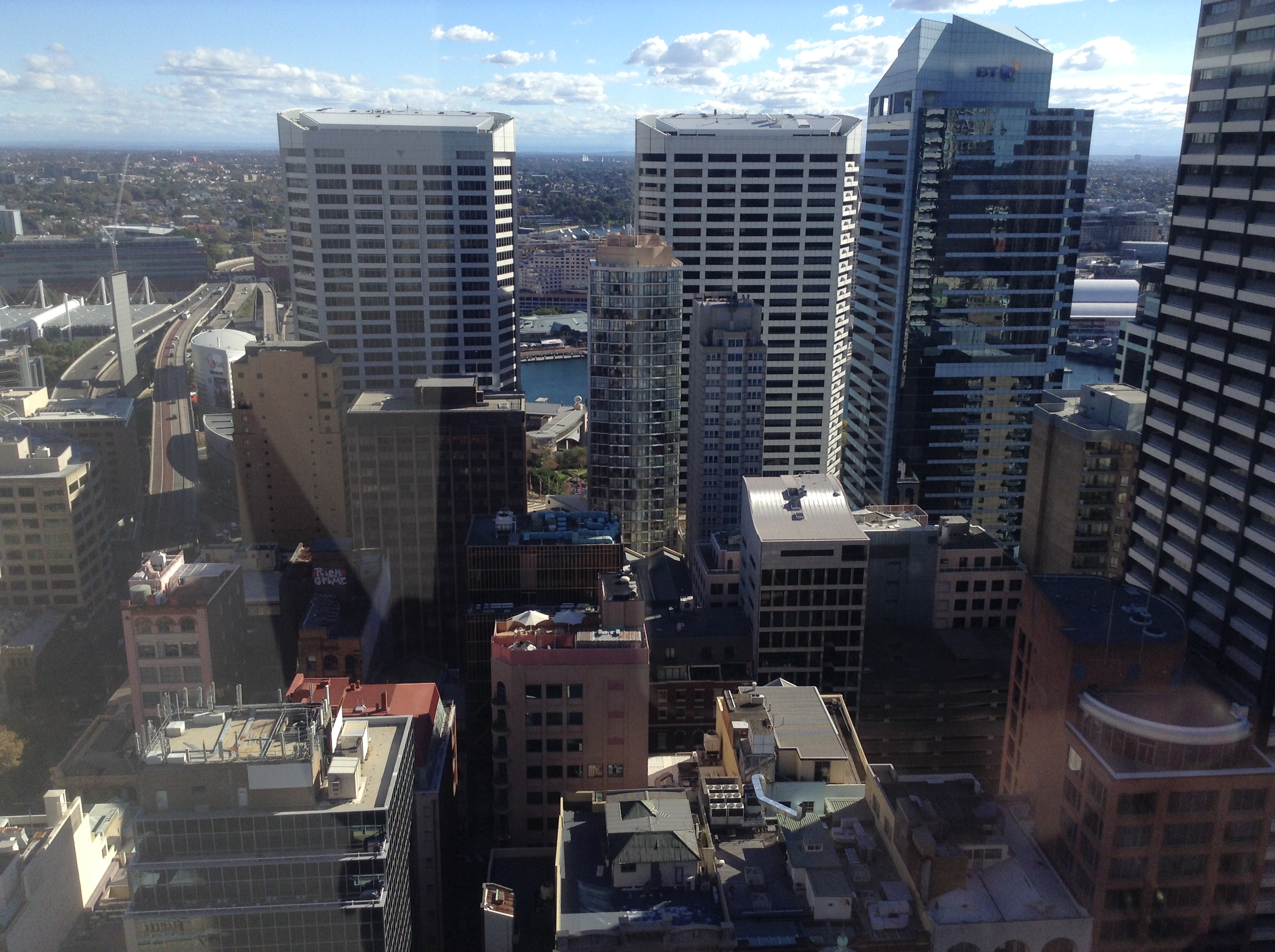 Looking west across Sydney from a 36th floor downtown