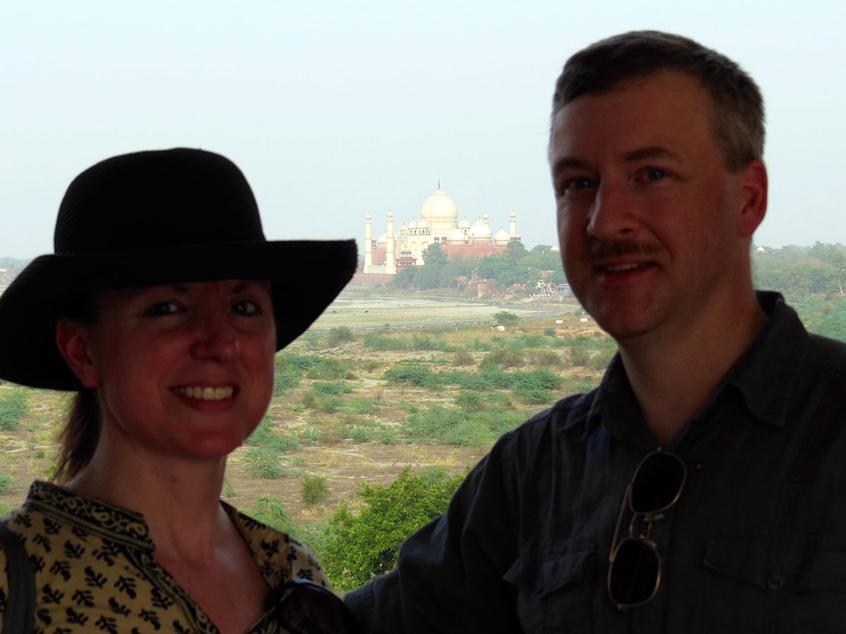 Michelle and Ed inside the Red Fort, Agra, India